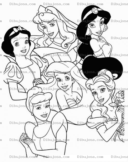 Dibujo para colorear Colorear Princesas De Disney