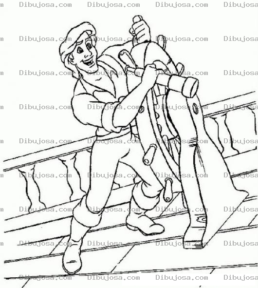 Dibujo para colorear Colorear Principe De Sirenita