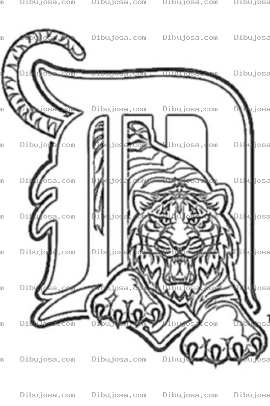 Dibujo para colorear Detroit Tigers Logo Coloring Page