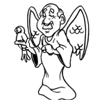 Dibujo para colorear Colorear Anciano Angelito Con Perico