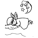 Dibujo para colorear Colorear Angelito Durmiendo