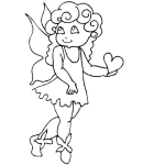 Dibujo para colorear Colorear Angelita Con Un Corazon