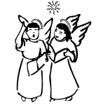 Dibujo para colorear Colorear Dos Angeles Cantando