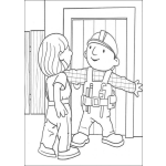 Dibujo para colorear Bob bloqueando la puerta