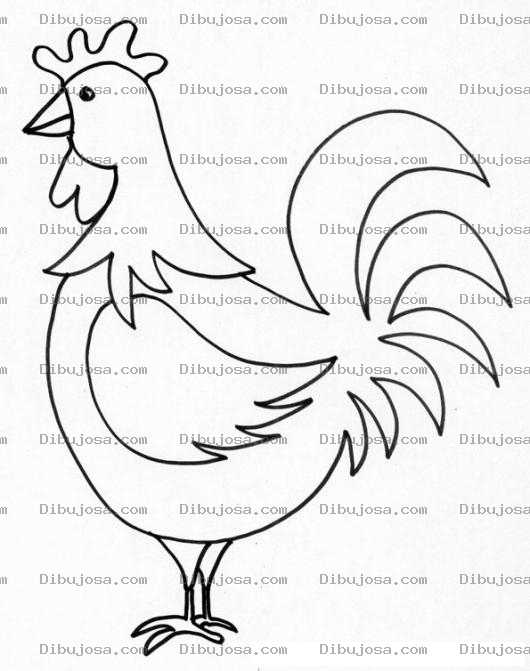 Dibujo para colorear Pintar Un Gallo