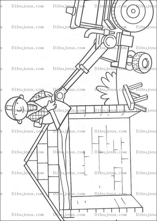 Dibujo para colorear Bob reparando el techo