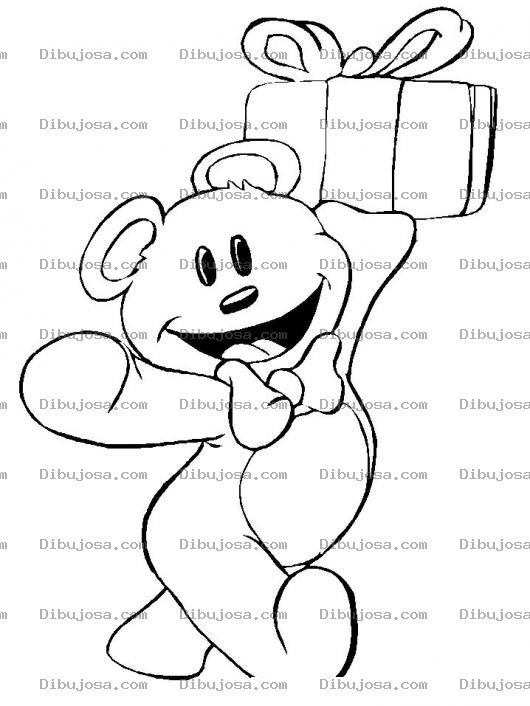 Dibujo para colorear Colorear Osito Con Regalito