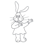 Dibujo para colorear Clorear Conejita Con Vestido