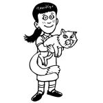 Dibujo para colorear Colorear Chica Con Gato