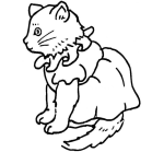Dibujo para colorear Colorear Gata Con Vestido