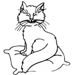 Dibujo para colorear Colorear Gato Sobre Almohada