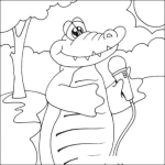 Dibujo para colorear Colorear Lagarto Con Microfono