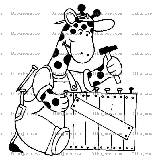 Dibujo para colorear Colorear Jirafo Carpintero