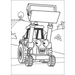 Dibujo para colorear Tractor con las manos arriba