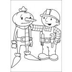 Dibujo para colorear Bob el constructor y su ayudante