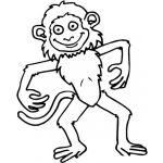 Dibujo para colorear Colorear Mono Chistoso