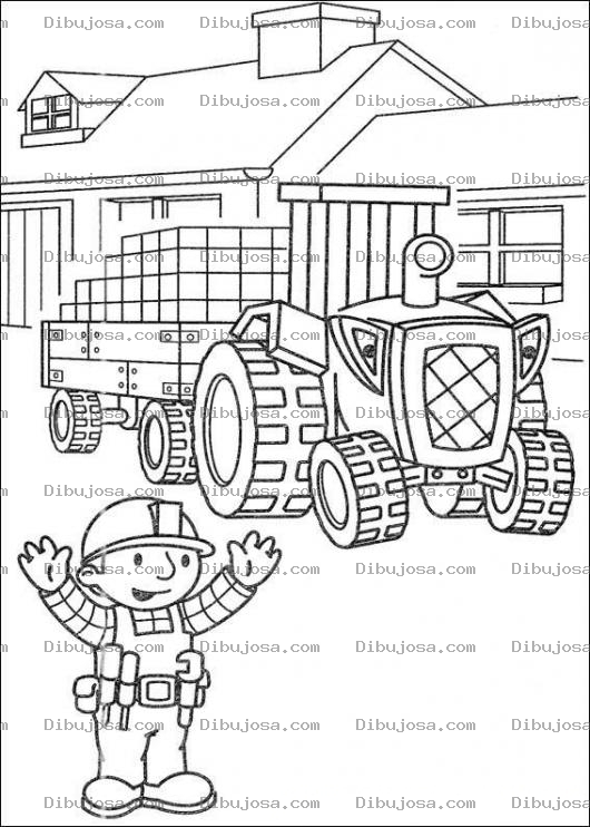 Dibujo para colorear Bob y la camionada de block