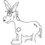 Dibujo para colorear Colorear Burro Remendado Con Retazos