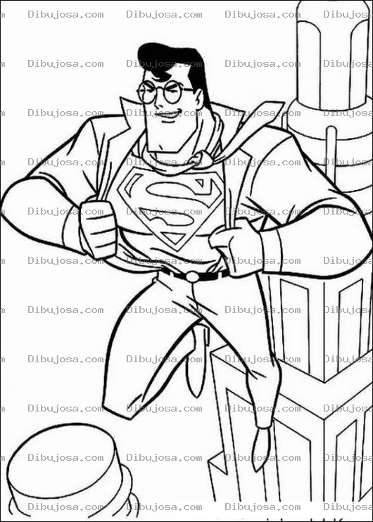 Dibujo para colorear Superman quitandose la ropa