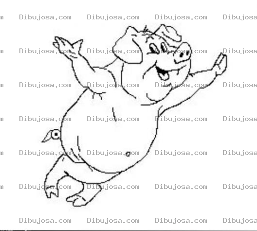 Dibujo para colorear Colorear Cerdito Volador