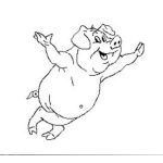 Dibujo para colorear Colorear Cerdito Volador