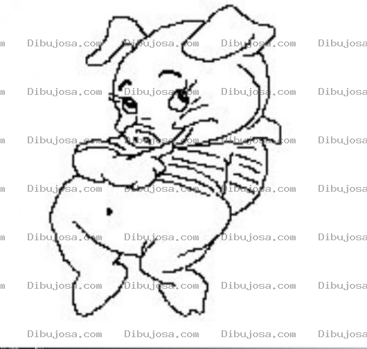 Dibujo para colorear Colorear Cochinita Enamorada