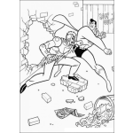 Dibujo para colorear Superman peleando