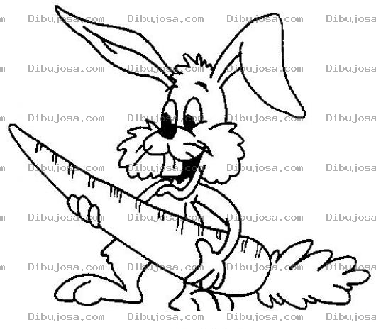 Dibujo para colorear Colorear Conejo Con Una Zanaoria