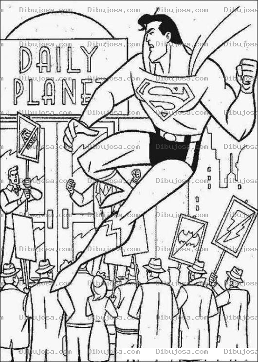 Dibujo para colorear Superman Aterrizando