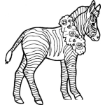 Dibujo para colorear Colorear Zebra Con Collar De Flores