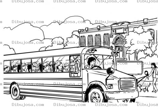 Dibujo para colorear Colorear Bus Escolar Bus Del Colegio