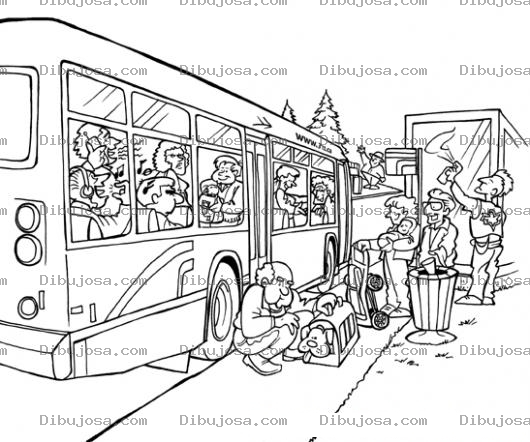 Dibujo para colorear Colorear Una Camioneta De Transporte Publico