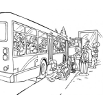 Dibujo para colorear Colorear Una Camioneta De Transporte Publico