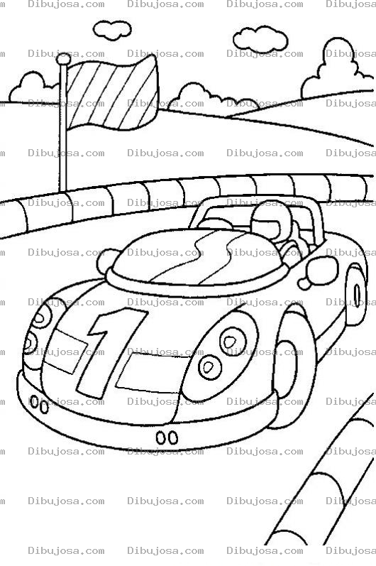 Dibujo para colorear Colorear Carro Numero Uno