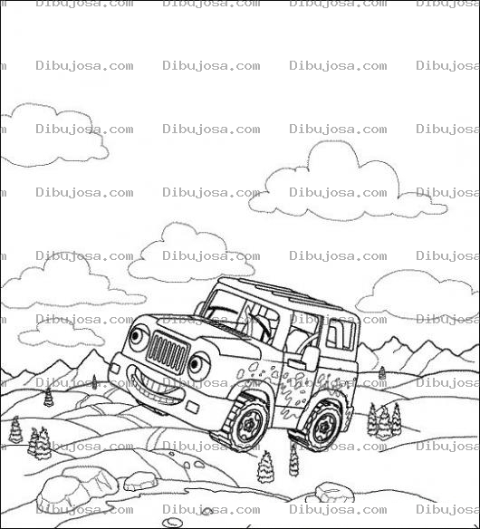 Dibujo para colorear Colorear Jeep 4x4