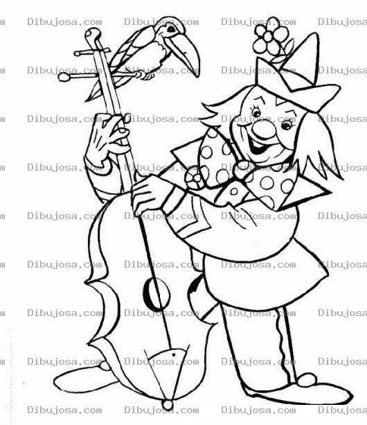 Dibujo para colorear COLOREAR PAYASO CON TUCAN