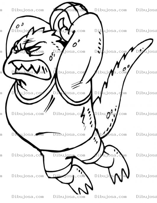 Dibujo para colorear Colorear Dinosaurio Basketbolista Jugando Basquetbol