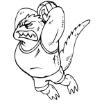 Dibujo para colorear Colorear Dinosaurio Basketbolista Jugando Basquetbol