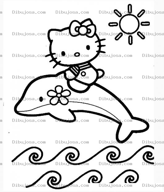 Dibujo para colorear Colorear a Hello Kitty