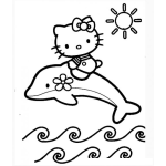 Dibujo para colorear Colorear a Hello Kitty