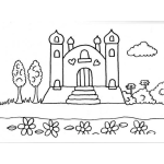 Dibujo para colorear Colorear Iglesia De Corazones