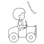 Dibujo para colorear Colorear Colocho Morocho En Un Carrito