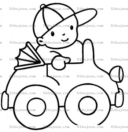 Dibujo para colorear Bebe En Carrito