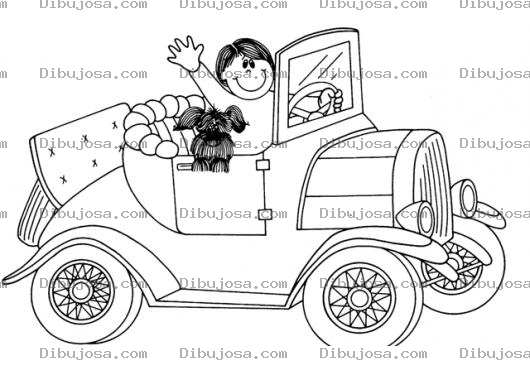 Dibujo para colorear Pintar Carro Antiguo