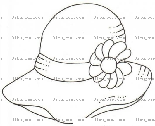 Dibujo para colorear Pintar Sombrero De Mujer Con Una Flor