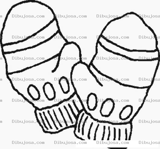 Dibujo para colorear Colorear Guantes De Lana Para El Frio