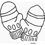 Dibujo para colorear Colorear Guantes De Lana Para El Frio