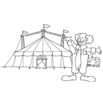 Dibujo para colorear Colorear Payaso Frente Al Circo