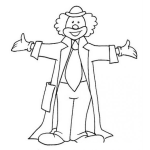 Dibujo para colorear Dibujo De Payaso Con Los Brazos Abiertos
