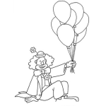 Dibujo para colorear Colorear Payaso Sentado Con Globos